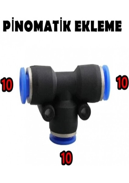 Pnömatik Te 10-10-10 mm Hava Jakı Paketlerde 5 Adet Bulunmakta