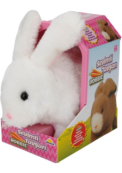 Sevimli Sesli Pilli Peluş Tavşan Robbie - 23 cm fiyatları
