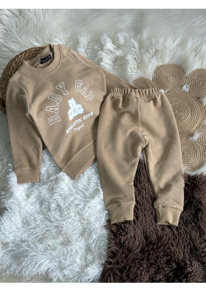 Bej Unisex Çocuk Altüst Eşofman Takım