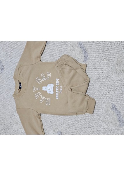 Bej Unisex Çocuk Altüst Eşofman Takım