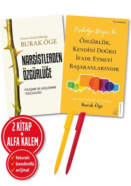 Narsistlerden Özgürlüğe - Psikoloji Diyor ki Özgürlük, Kendini Doğru İfade Etmeyi Başaranlarındır 2 Kitap - Burak Öge