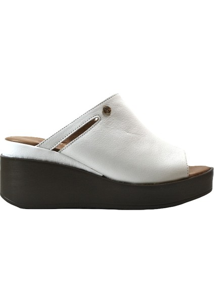 1403 Deri Platform Dolgu Yüksek Topuklu Kadın Terlik