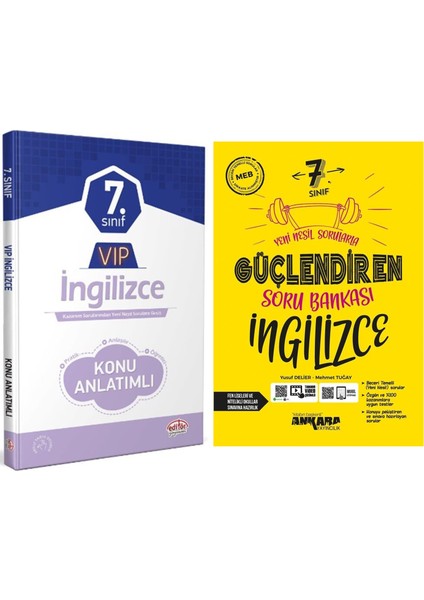 7.Sınıf Vip İngilizce Konu ve Soru Bankası Seti 2 Kitap