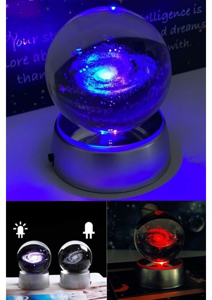 3D Samanyolu Galaksi Toz Bulutu Nebula Işıklı Renkli Cam Küre,kristal Kar Küre fiyatları
