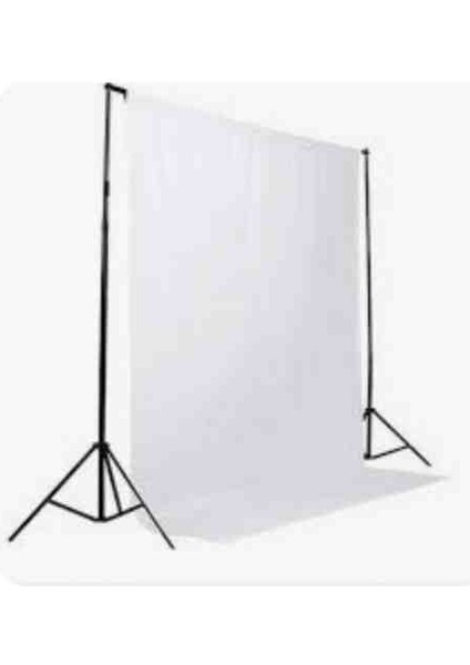 2x3 Beyaz Fon Standı+4 mandal+2x3metre beyaz kumaş fon perde+taşıma çantası