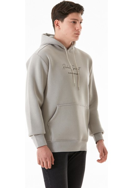 3 Iplik Yazı Baskılı Kapüşonlu Sweatshirt fiyatları