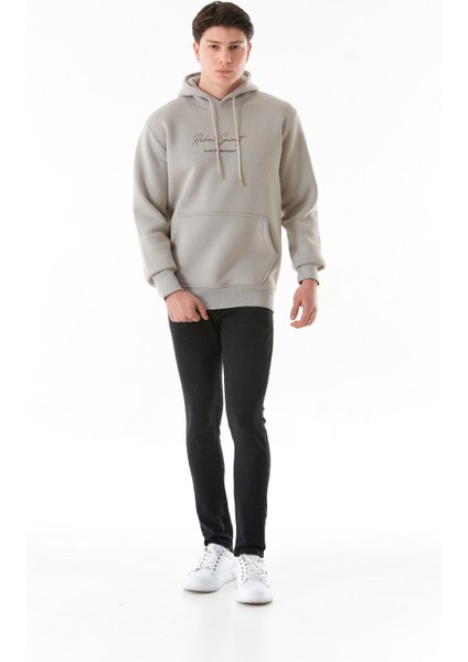 3 Iplik Yazı Baskılı Kapüşonlu Sweatshirt indirimleri