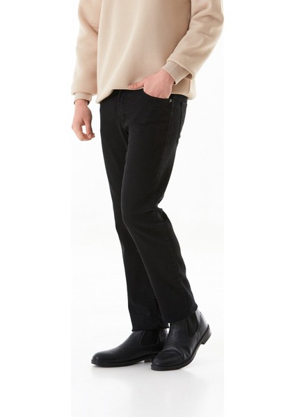 Fermuarlı Straight Jean Pantolon