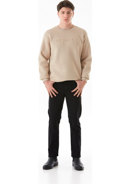 Fermuarlı Straight Jean Pantolon