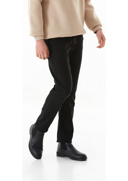 Fermuarlı Straight Jean Pantolon