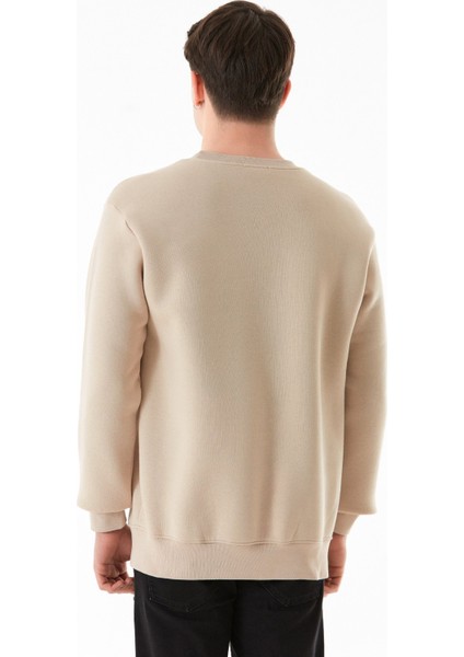 3 Iplik Be Ready Yazı Kabartmalı Bisiklet Yaka Sweatshirt modelleri