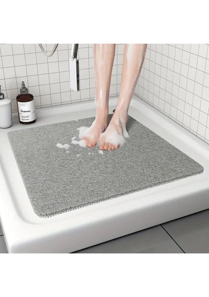 Kıvırcık Banyo Paspası 50 x 50 cm | Duşa Kabin Için Kaymaz ve Su Emici Islak Zemin Kıvırcık Paspası