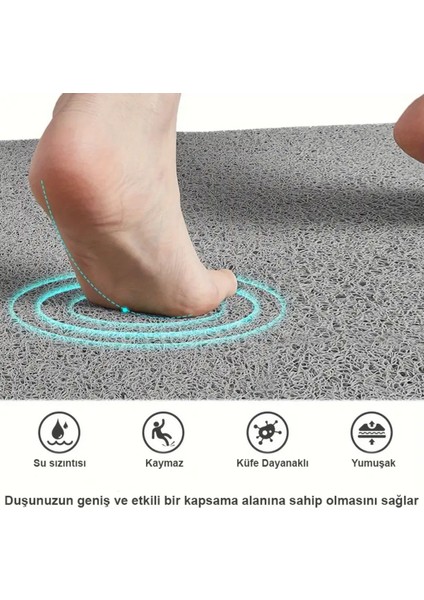 Kıvırcık Banyo Paspası 50 x 50 cm | Duşa Kabin Için Kaymaz ve Su Emici Islak Zemin Kıvırcık Paspası modelleri