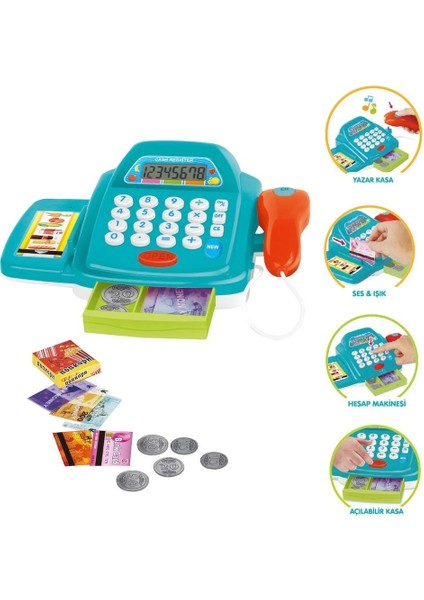 HUA-66109 Işıklı Sesli Yazar Kasa -Vardem Oyuncak