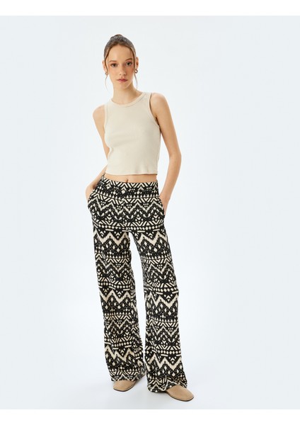 Bürümcük Regular Fit Desenli Pantolon