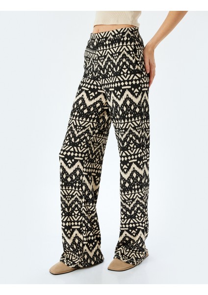 Bürümcük Regular Fit Desenli Pantolon
