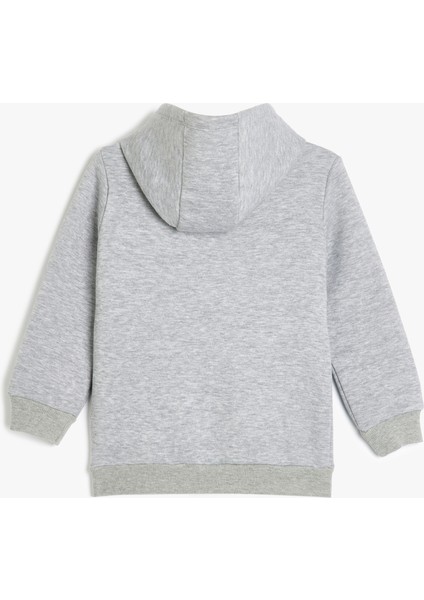 Kanguru Cepli Uzun Kollu Basic Kapşonlu Sweatshirt