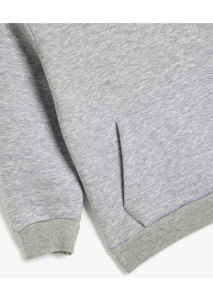 Kanguru Cepli Uzun Kollu Basic Kapşonlu Sweatshirt