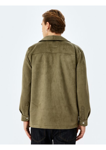 Kapaklı Cep Detaylı Regular Fit Suni Süet Gömlek Ceket fırsatları
