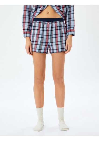 Ekose Desenli Pamuklu Boxer Şort Pijama Altı modelleri