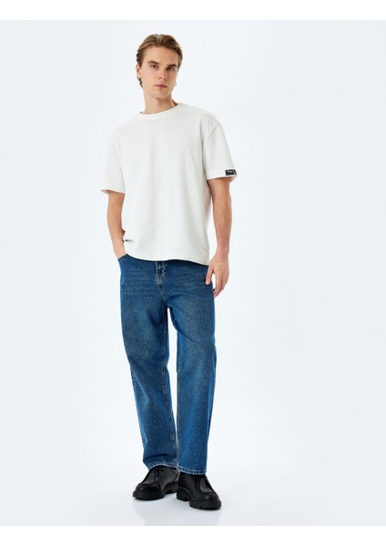 Normal Bel Pamuklu Baggy Jean Pantolon