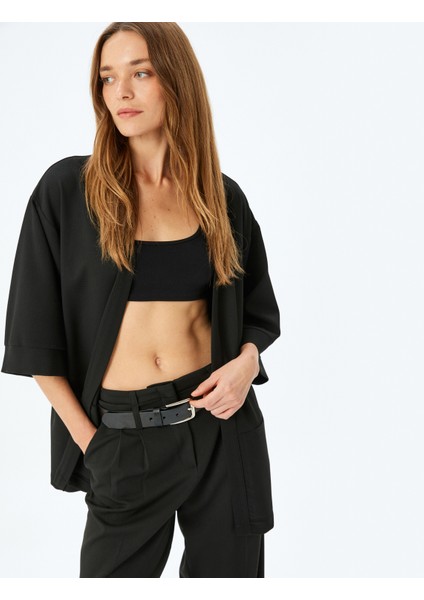 Kalça Boy 3/4 Kollu Kimono