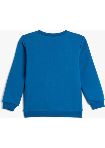 Sweatshirt Şardonlu Pamuklu Uzun Kollu Bisiklet Yaka Uzay Temalı Baskılı fiyatları