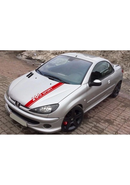 Peugeot 206 Sport Yazılı Ön Kaput Sticker Etiket Modeli