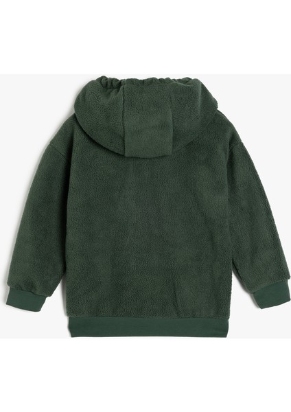 Kapşonlu Fermuar Kapamalı Uzun Kollu Polar Sweatshirt fiyatları