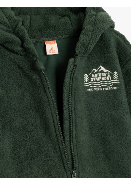 Kapşonlu Fermuar Kapamalı Uzun Kollu Polar Sweatshirt modelleri