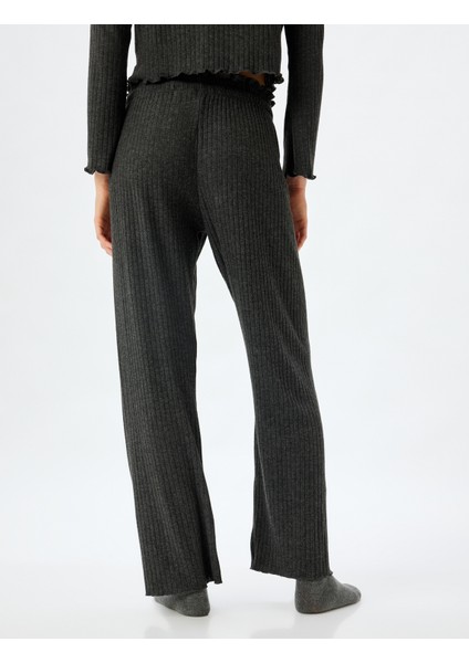 Örme Pijama Altı Bol Paça Beli Lastikli Bağlamalı Yumuşak Dokulu fırsatları