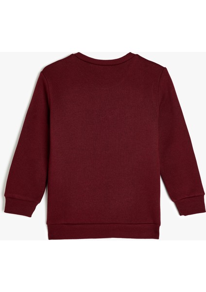 Pamuklu Bisiklet Yaka Uzun Kollu Basic Sweatshirt