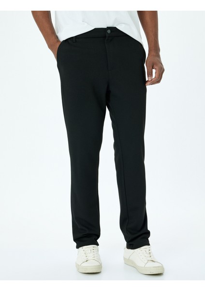 Slim Fit Normal Bel Viskon Karışımlı Chino Pantolon modelleri