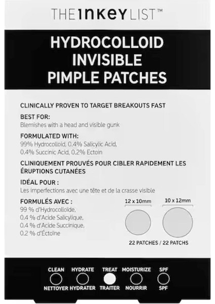 The Inkey Lıst Hydrocolloid Invisible Pimple Patches - Leke Karşıtı Bantlar 22 Bant
