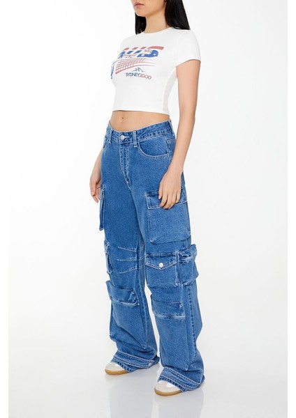 F21 Baggy Kargo Jean Pantolon
