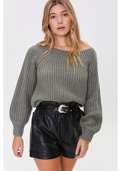 F21 Kayık Yaka Kazak