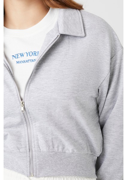 F21 Fermuarlı Sweatshirt