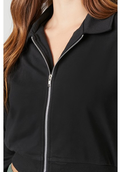 F21 Fermuarlı Sweatshirt