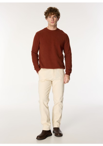 Normal Bel Normal Bej Erkek Denim Pantolon M4WM-PNT-1312