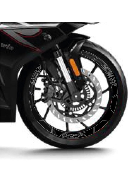 Siyah Cf Moto 250 Sr Geniş Jant Sticker Etiket Modeli