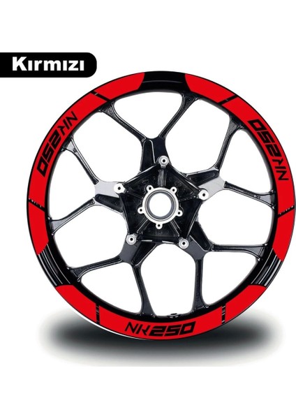 Kırmızı Cf Moto 250 Nk Geniş Jant Sticker Etiket Modeli