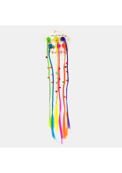 Renkli Boncuklu Örgü Saç Mandal Toka Saç Postişi Yapay Saç modelleri