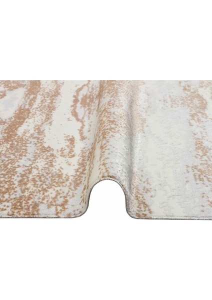Sateen Koleksiyonu Makinede Yıkanabilen, Kolay Kullanımlı Kaymaz Taban Halı ST01 Krem Bej