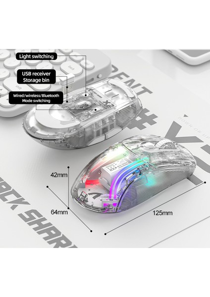 X2RGB Üç Modlu Kablosuz Fare Hafif E-Spor Oyun Bluetooth Faresi (Yurt Dışından)