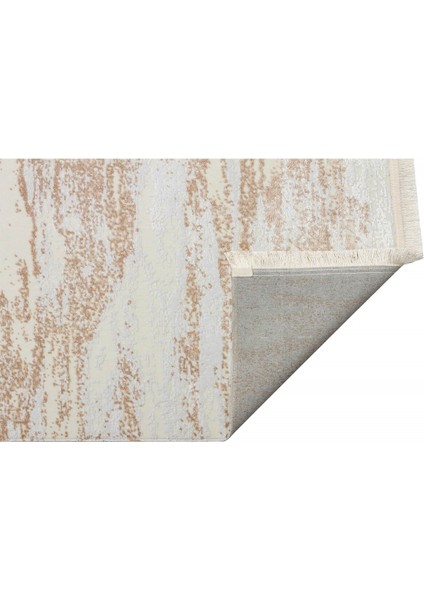 Sateen Koleksiyonu Makinede Yıkanabilen, Kolay Kullanımlı Kaymaz Taban Halı ST01 Krem Bej