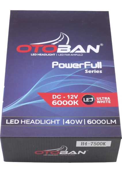 LED H4 Power Ful 25W 7500 K