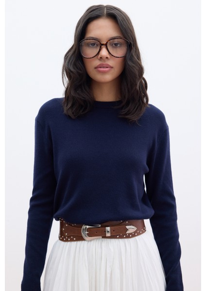 Yumuşak Dokulu Triko Kazak Lacivert