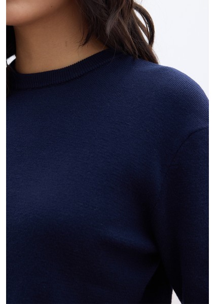 Yumuşak Dokulu Triko Kazak Lacivert modelleri