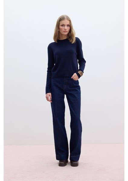 Yumuşak Dokulu Triko Kazak Lacivert indirimleri