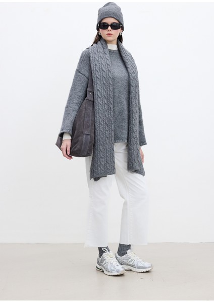 Oversıze Kazak Antrasit indirimleri